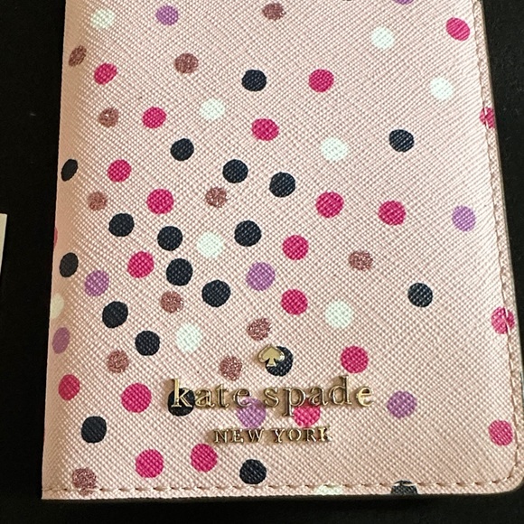 Kate Spade Pink Multicolor Staci Festive Confetti Passport Holder NWT - Picture 4 of 6